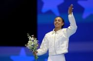Hezly Rivera at the 2024 U.S. Olympic Women's Gymnastics Team. (Photo by Elsa/Getty Images)